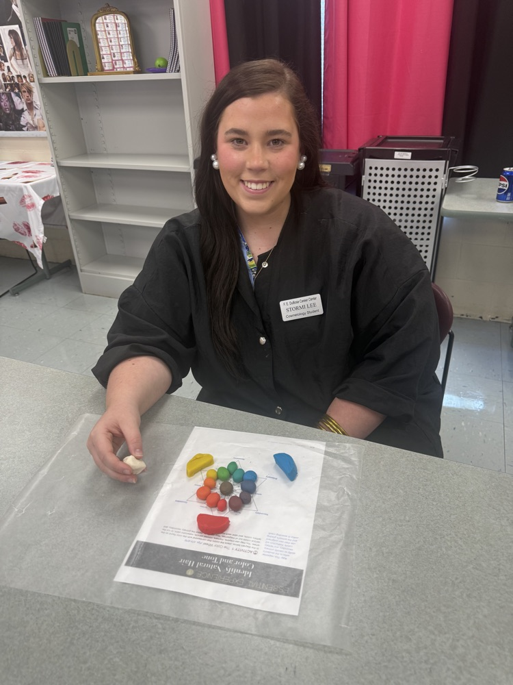 Mrs. Graham’s Cosmetology Student Learning Color Theory in Cosmetology