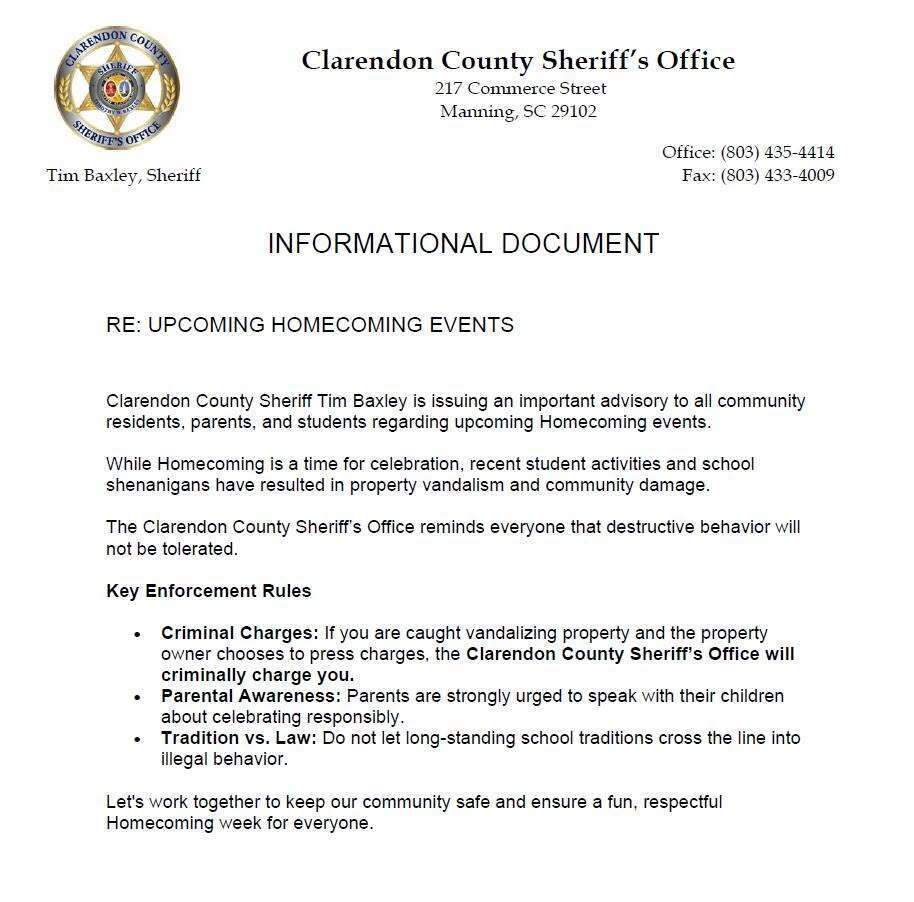 Sheriff Letter