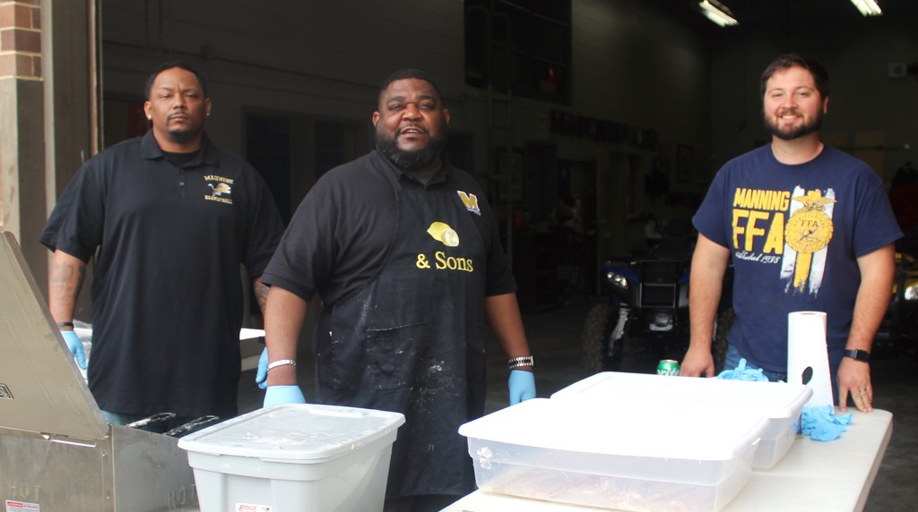 Fixing lunch for all the MHS staff and teachers