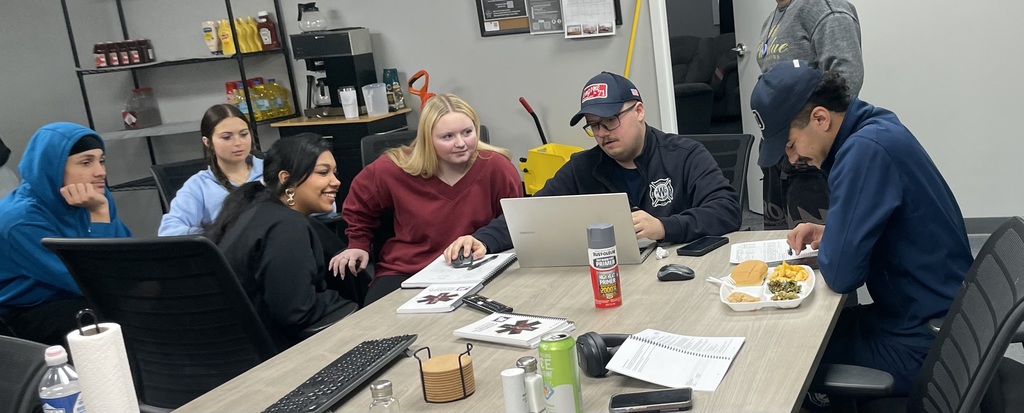 Students cooking at firehouse