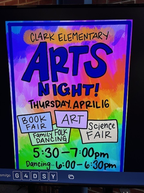 CES Arts Night,  April 16 from 5:30-7:00