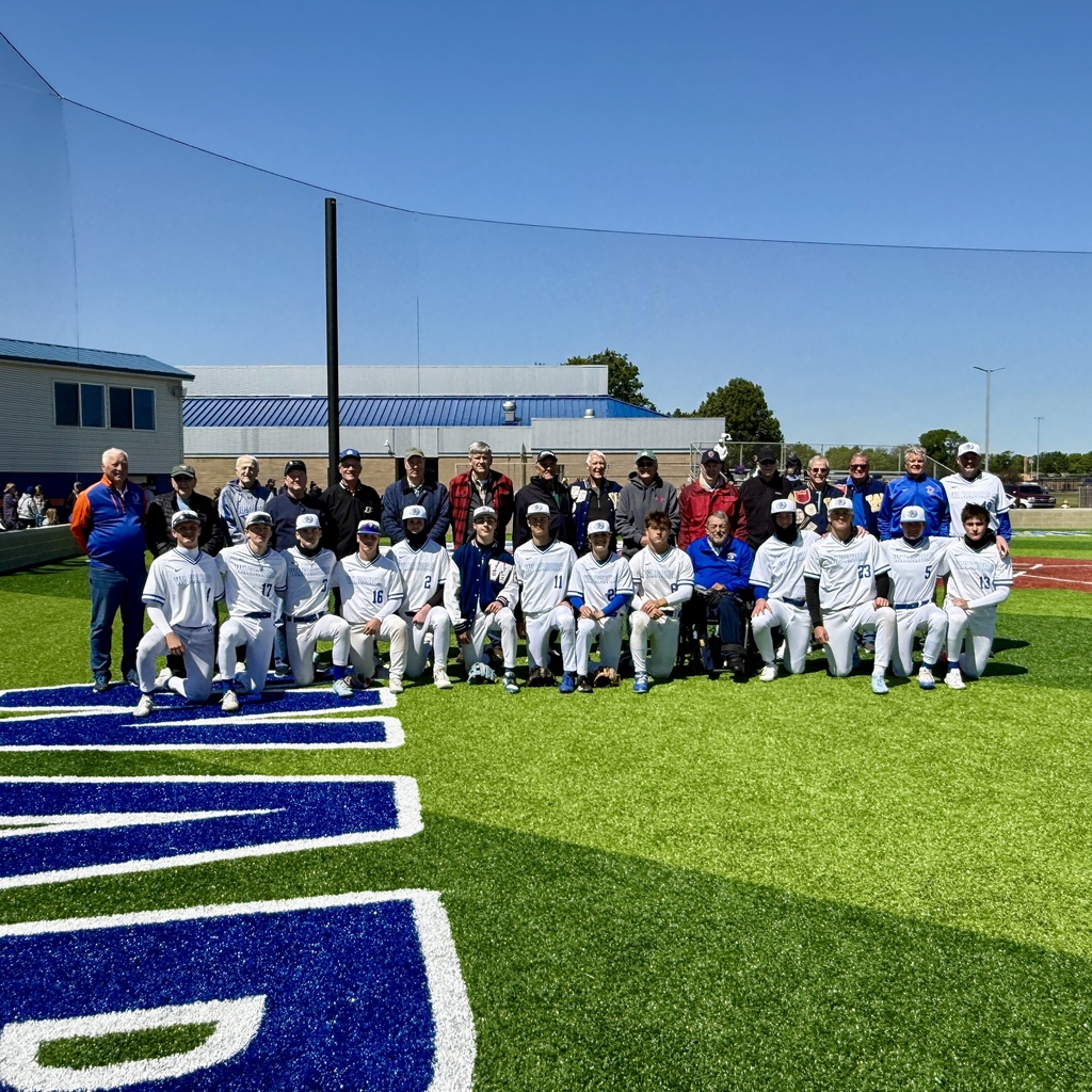 Alumni Baseball with Current Baseball Players