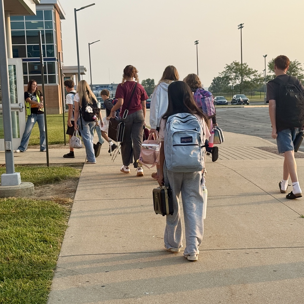 Middle schoolers headed into school