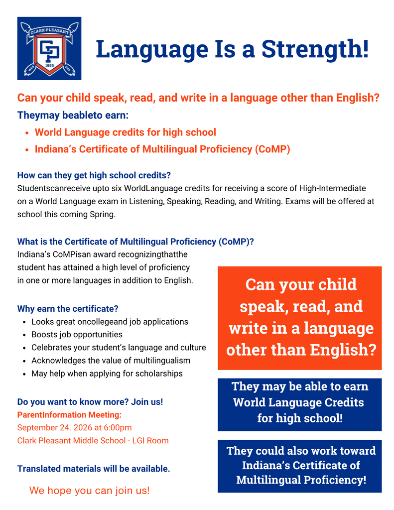 Info flyer for language night