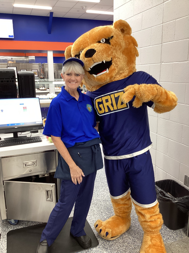 Donna the lunch lady with Griz