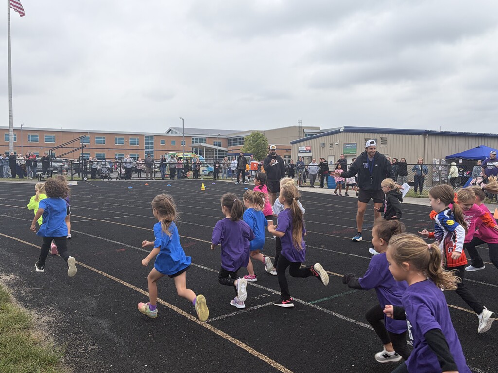 Kids running on the track