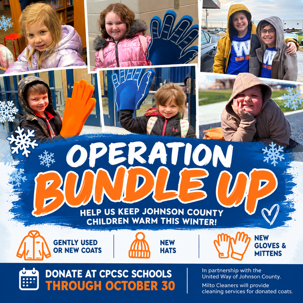 Operation bundle up graphic with photos of our students