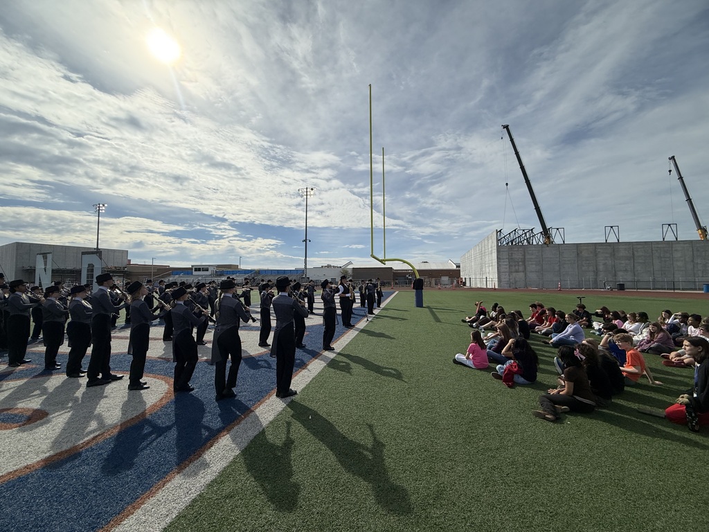 marching band with sky and construction