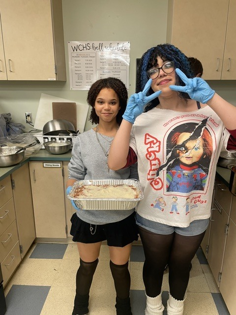 students with lasagna 