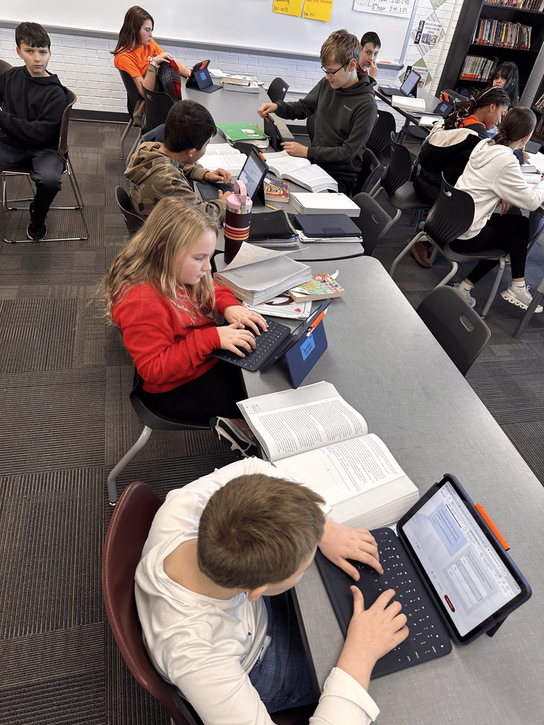 Students workin on their Language Arts Assignments 