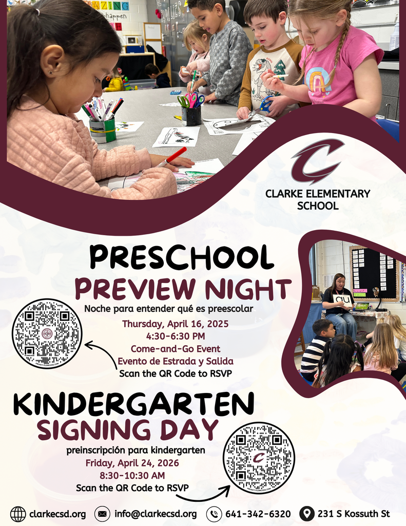preschool preview night and kindergarten signing day flyer