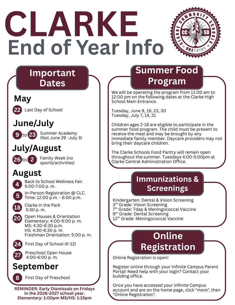 end of year info