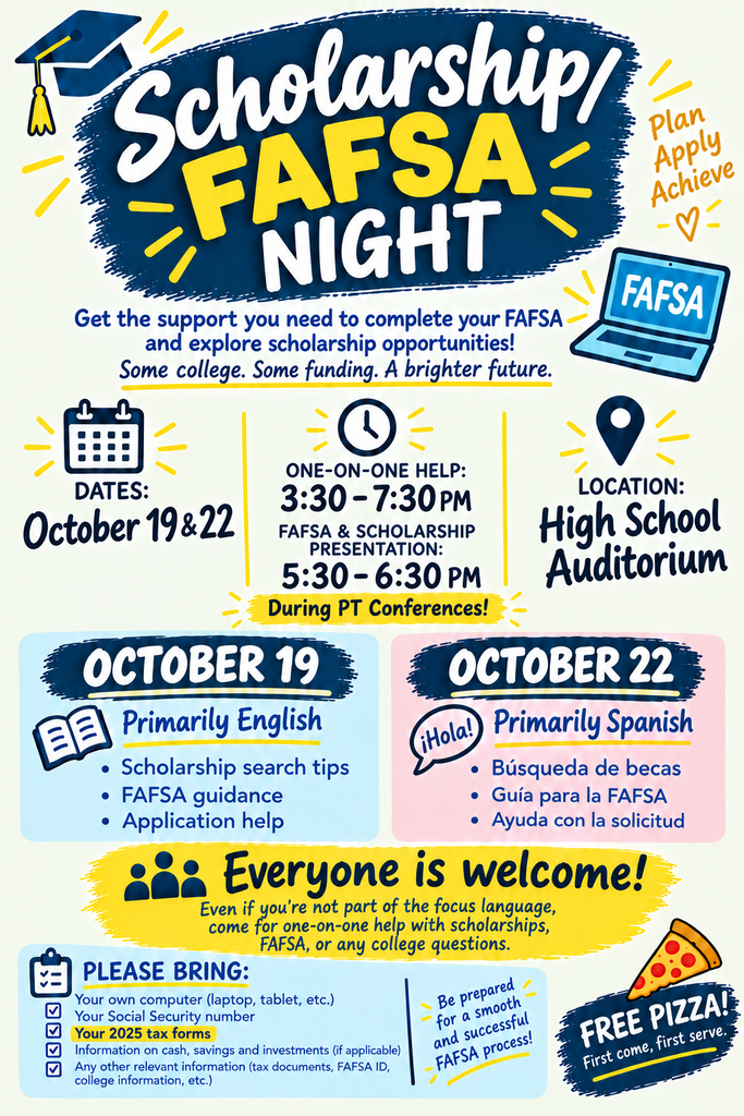 Fafsa Night on October 19 and 22