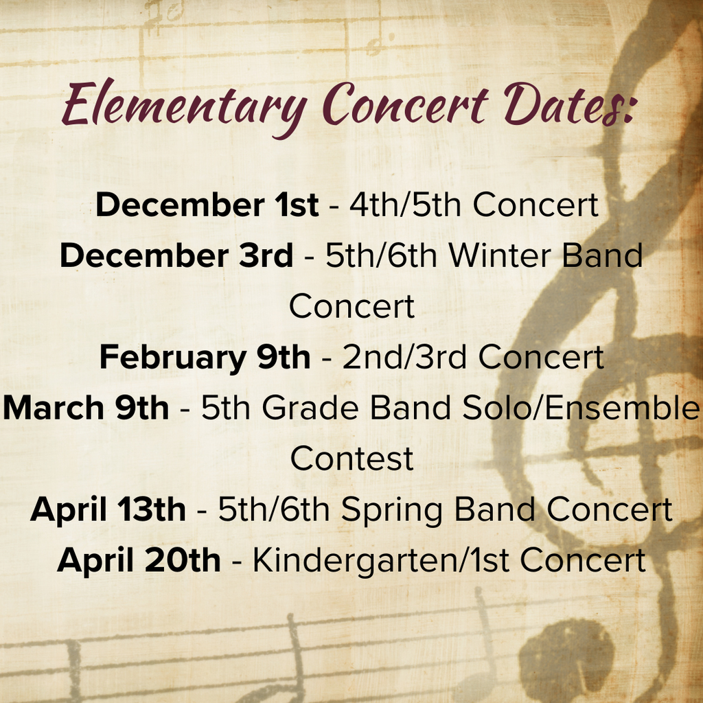 elementary concert dates