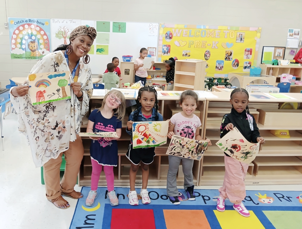 Teacher and students