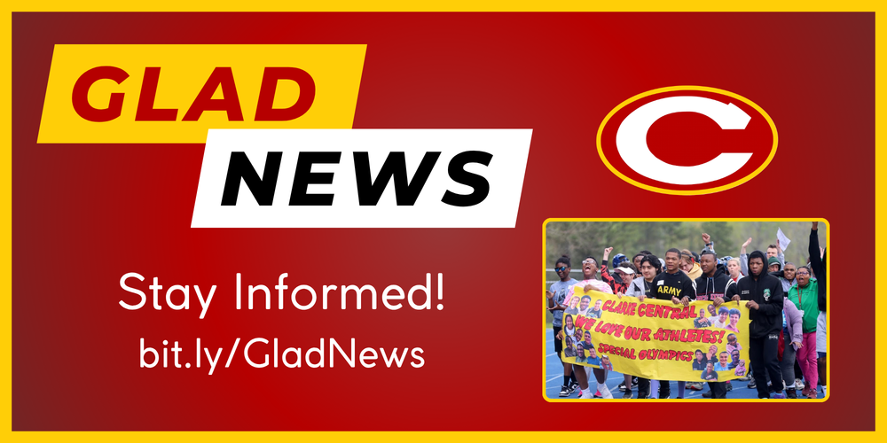 Glad News title and link with picture of CCHS students at the Special Olympics