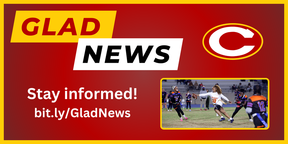 Glad News link and picture of flag football player on the field