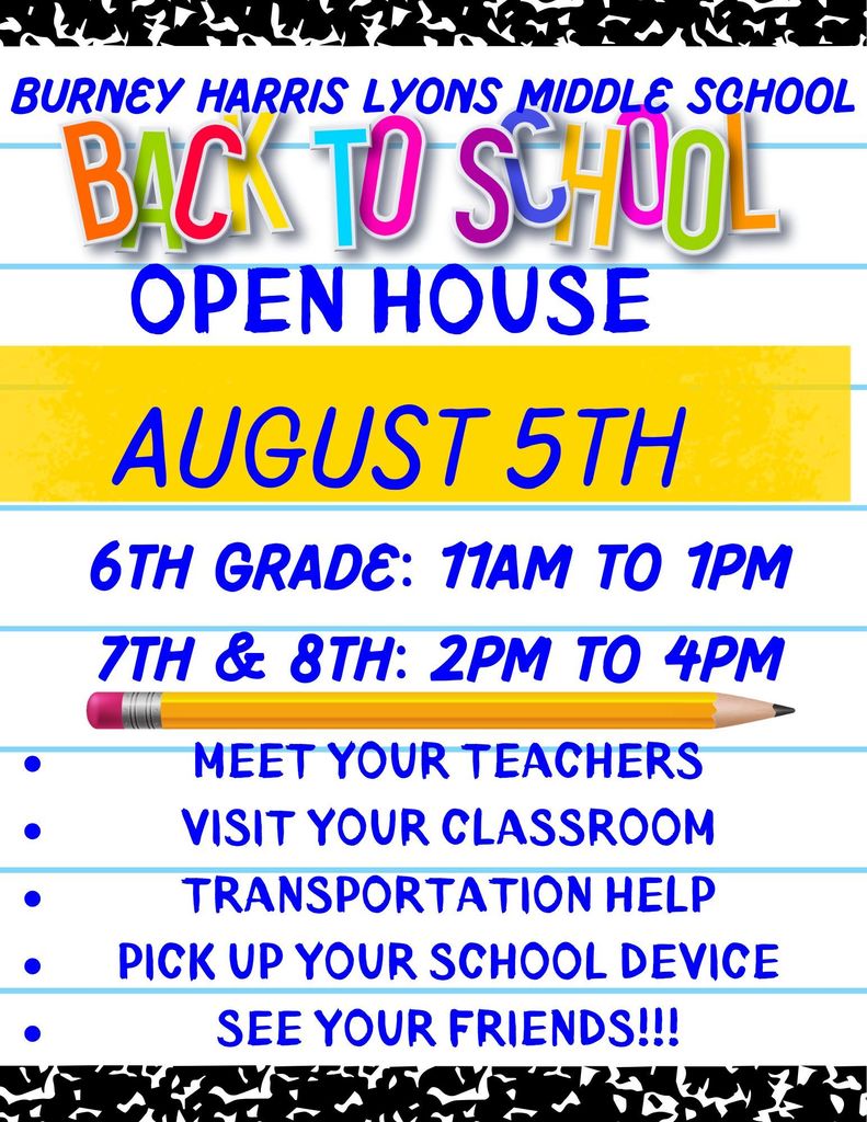 Back to School August 6th flyer. 