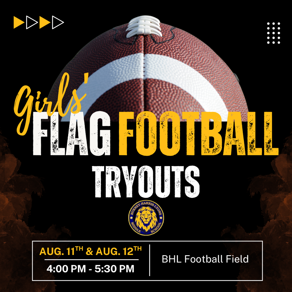 Flag FootbaLL Tryouts August 11th and August 12th. 