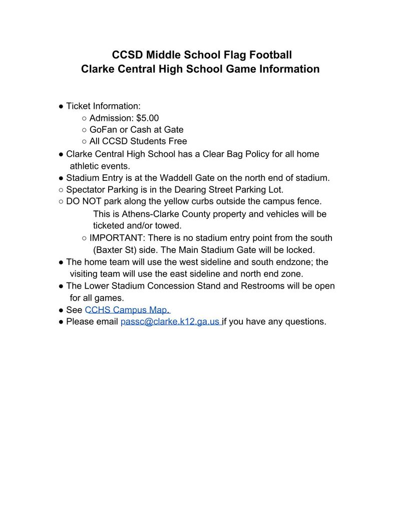 Flag Football Information