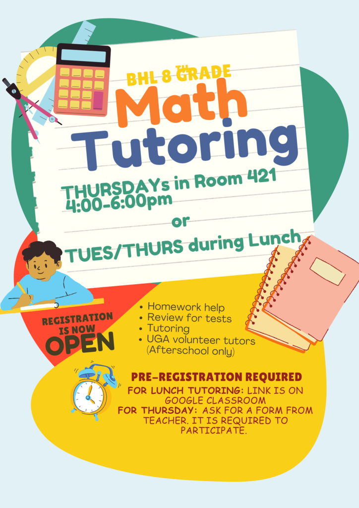 8th grade math tutoring to begin next week 