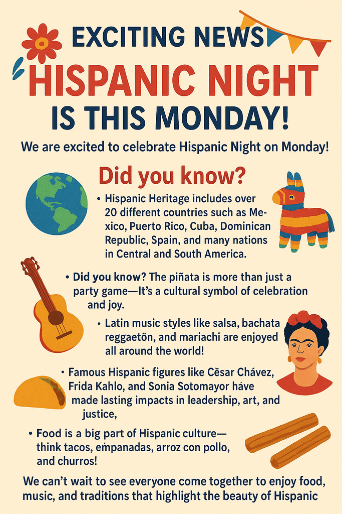Hispanic Night Celebration Flyer