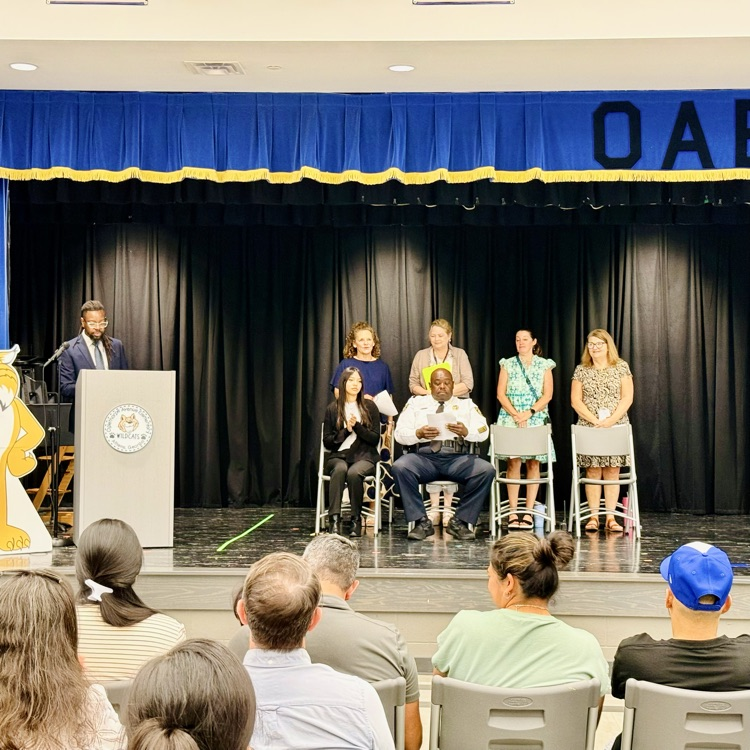 safety patrol induction on the stage