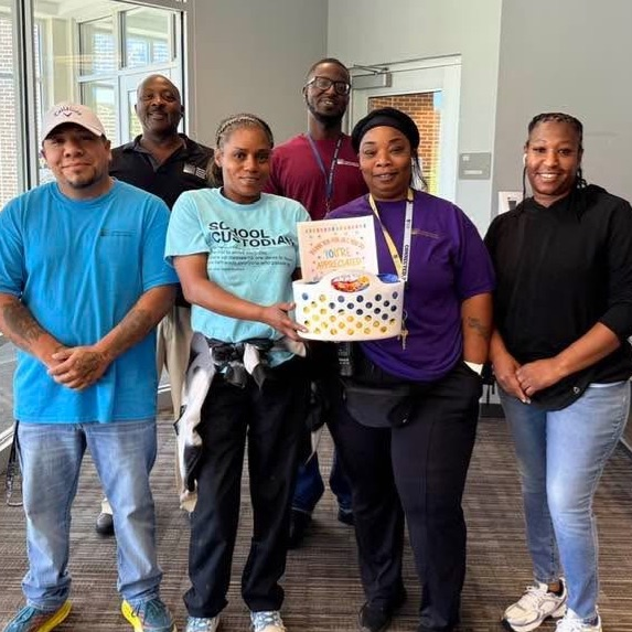 our amazing custodial team received a basket