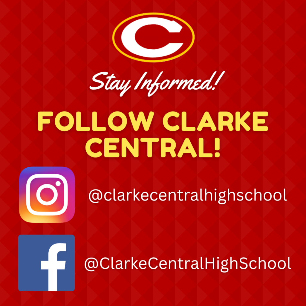 Clarke Central High School Instagram and Facebook links