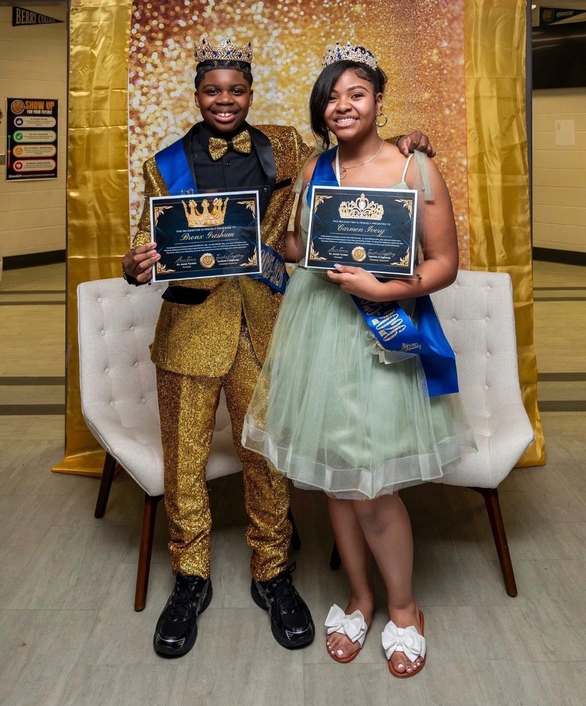 A picture of Mr. and Ms. BHL as voted in by 8th grade, Bronx Gresham and Carmen Ivery. 