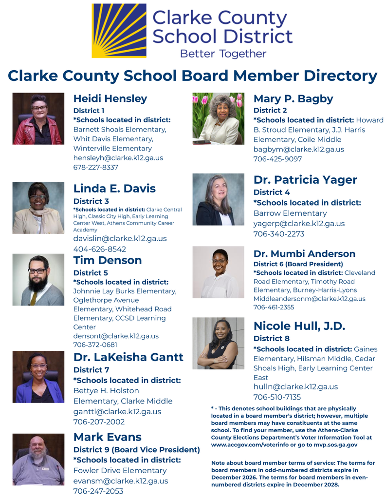 School board member directory