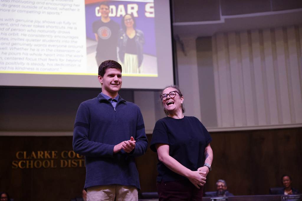 Cedar Shoals STAR Student Christopher Koch and STAR Teacher Tara Stuart