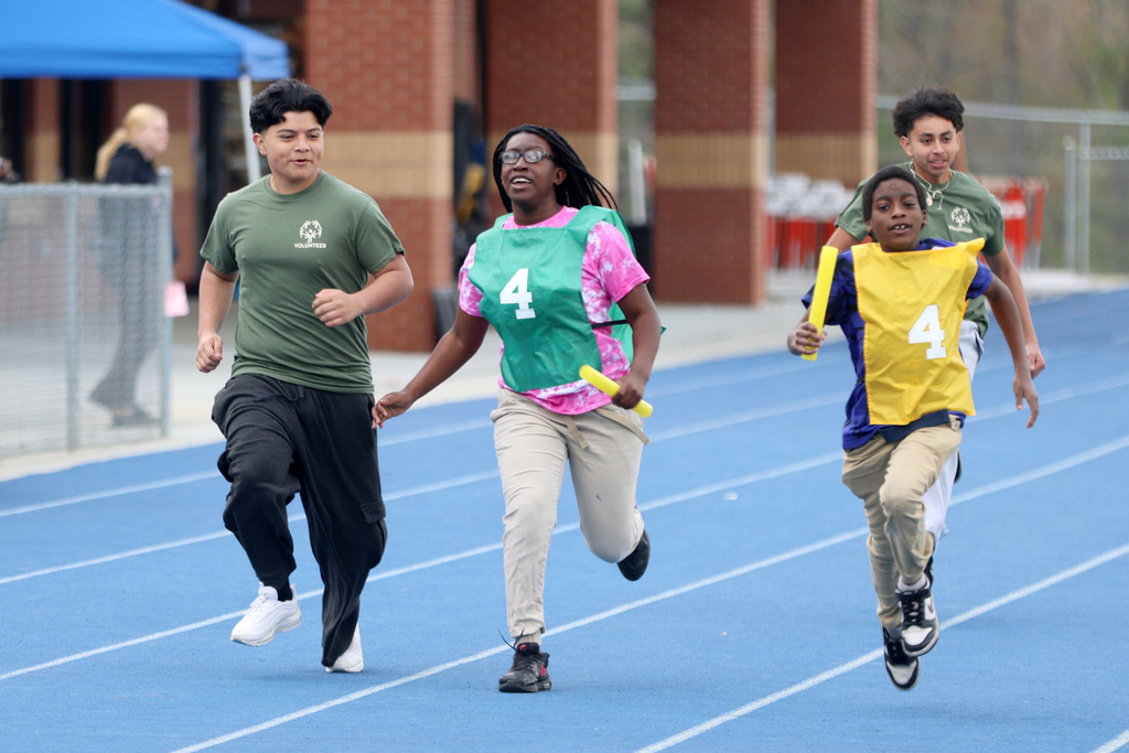 Students competing in Special Olympics