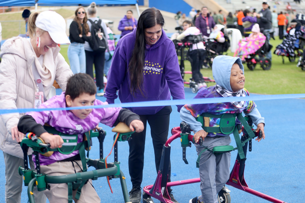 Students competing in Special Olympics