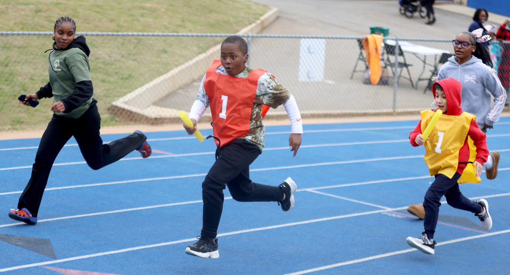 Students competing in Special Olympics