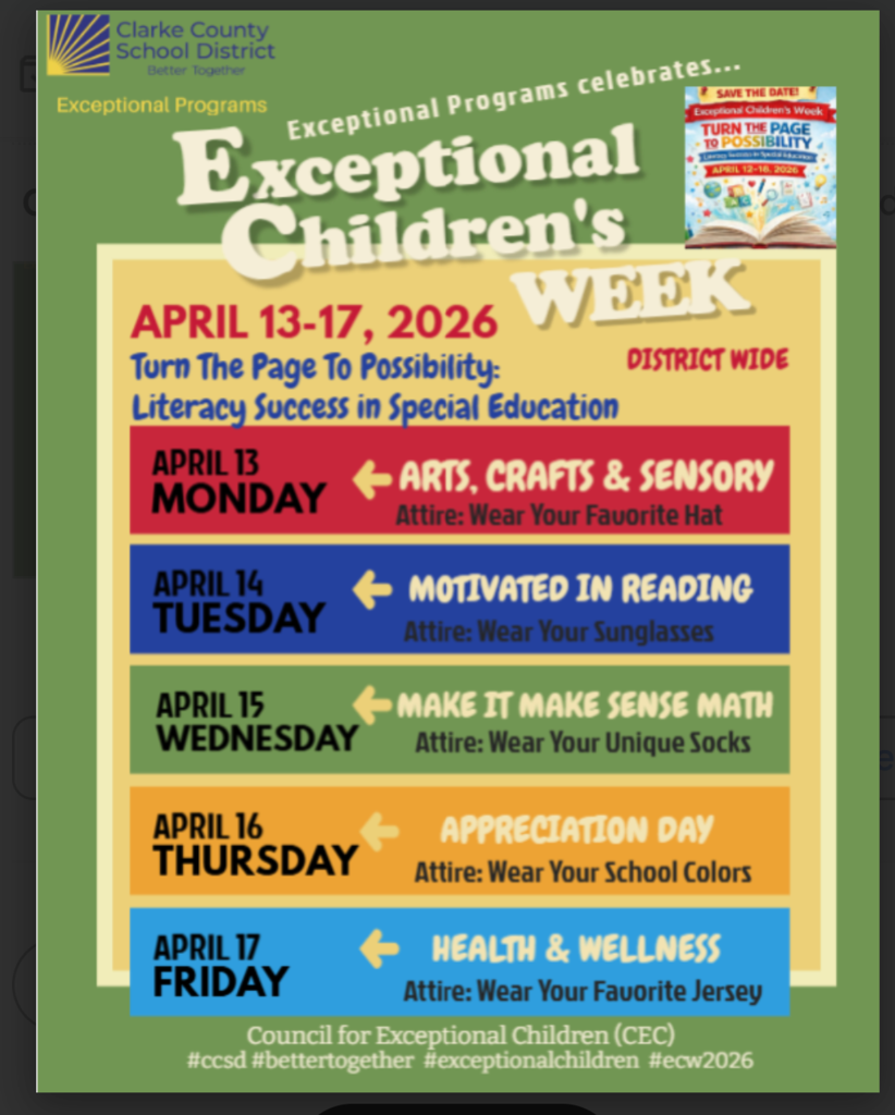 Exceptional Children's Week is April 13-17th!