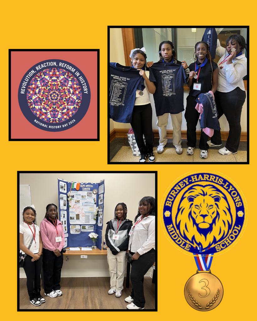 BHL Students pictured in two photos as National History Day in LaGrange Georgia. Students pictured are Laila Taylor, Karim Lumpkin, Nivea Hood, and Mary Jane Okoli. 