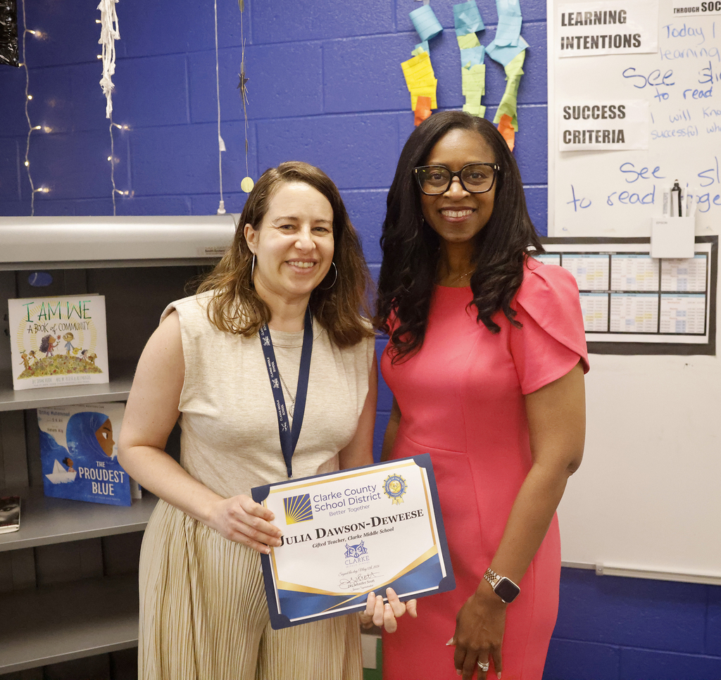 Julia Dawson-Deweese and Interim Superintendent Dr. Jennifer Scott