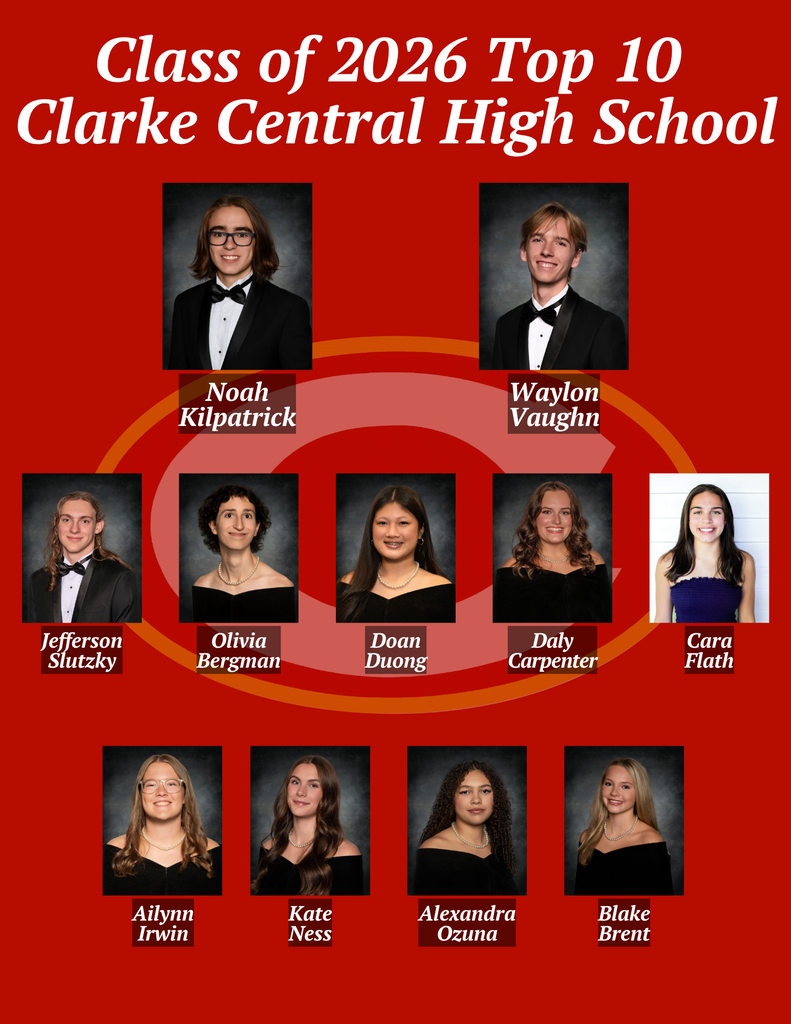 Clarke Central Class of 2026 top 10 graphic