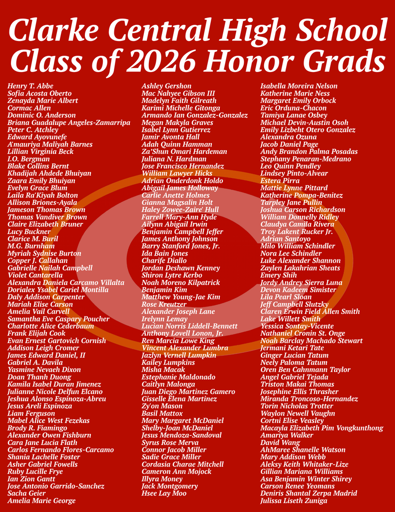 Clarke Central honor graduate graphic