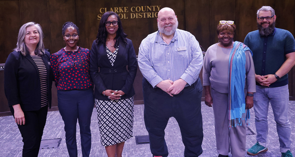 Dr. Scott with Board of Education members