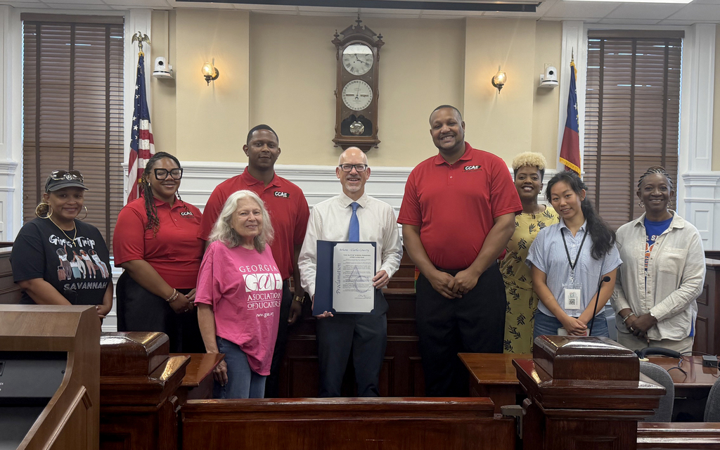 Mayor Girtz with Clarke County Association of Educators members
