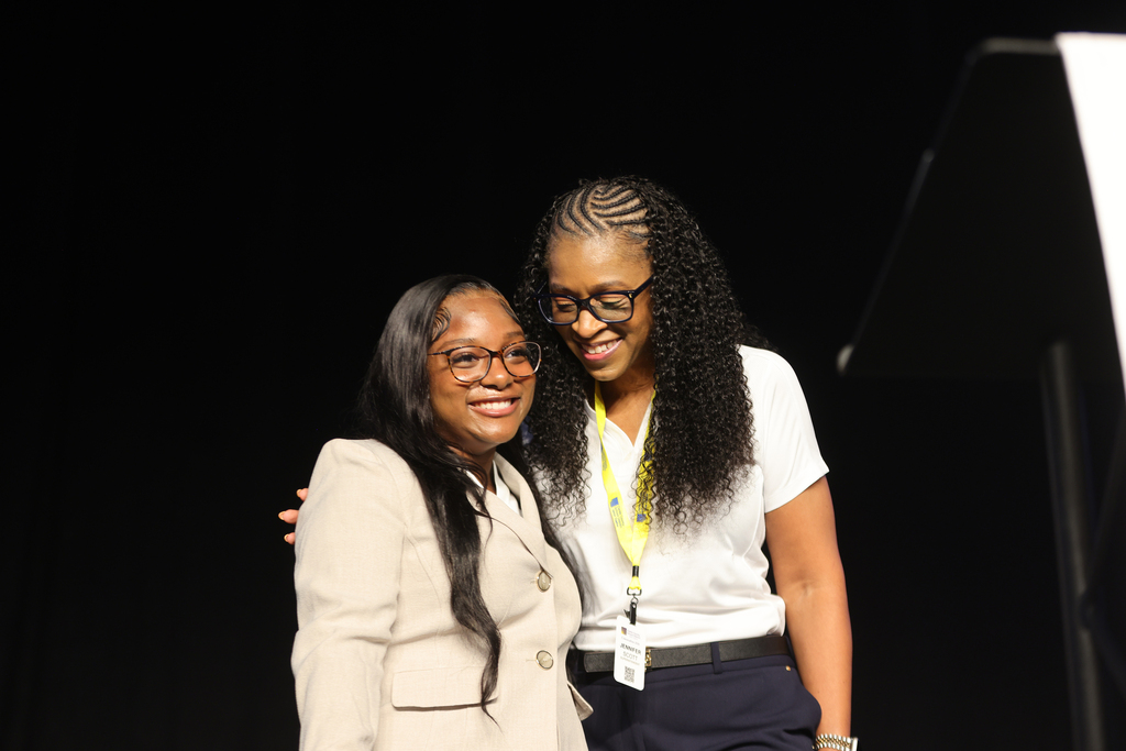 Superintendent Dr. Scott with Clarke Central student Kayla Walker