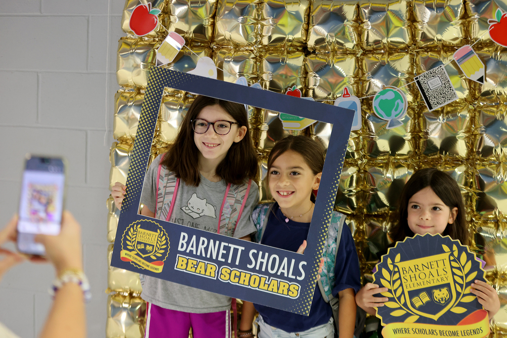 Students smiling on first day