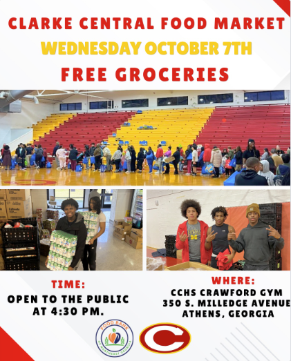 CCHS Food Market - Wednesday, October 7th - Free Groceries - Open to the Public at 4:30 PM - CCHS Crawford Gym - 350 S. Milledge Avenue, Athens, Georgia