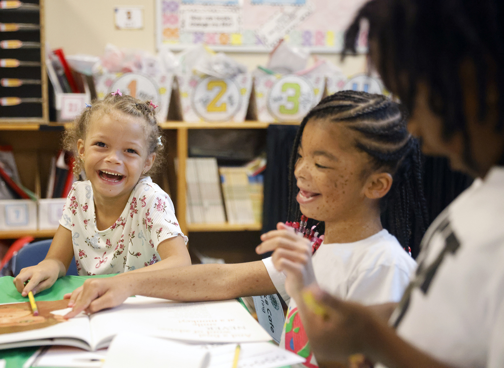 Students enjoying reading time