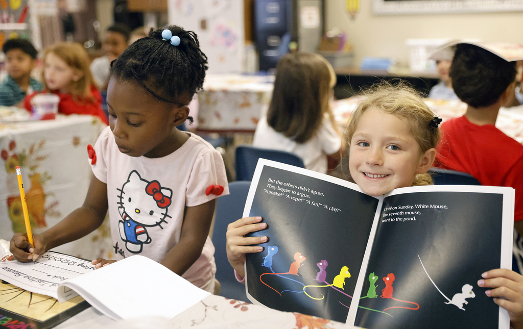 Students enjoying reading time