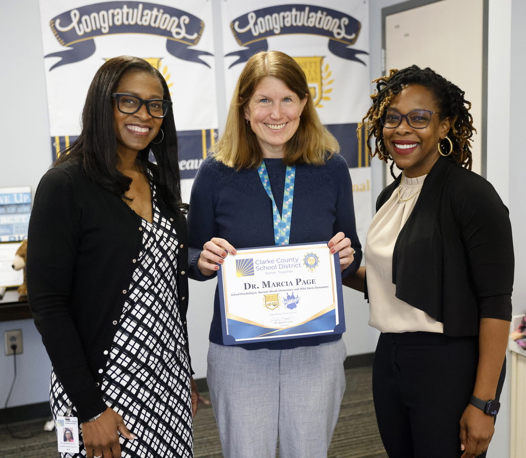Employee of the Month, Superintendent and Barnett Shoals principal