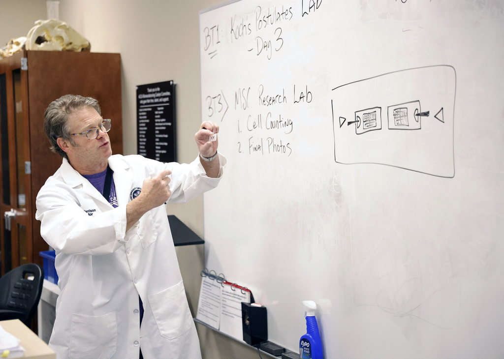 Advanced biomanufacturing instructor demonstrating activity