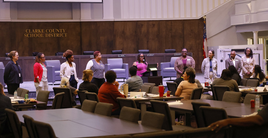 Student and Family Support Division heads introducing themselves to group